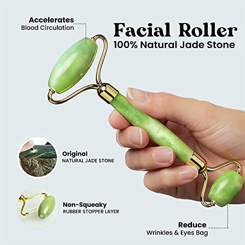 Gua-Sha-Jade-Roller-for-Face-Set-Self-Care-Gifts-for-Women-Facial-Skin-Care-Tools-Muscle-Roller-Massager-Relaxing-Relieve-Wrinkles-Natural-Healing-Crystal-Stone-0-0